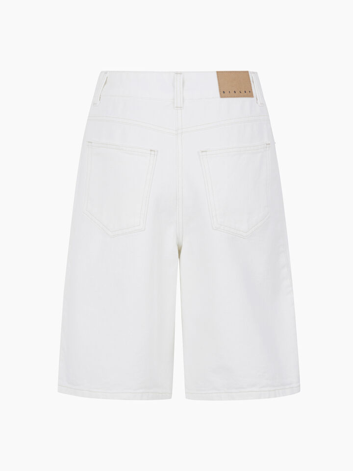White denim bermudas - sisley k jeans shorts - White | Sisley K image number 2